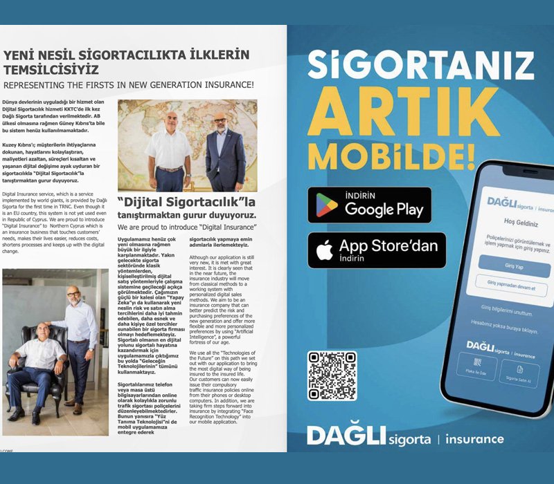 Our news published in Visit North Cyprus magazine; REPRESENTING THE FIRSTS IN NEW GENERATION INSURANCE!